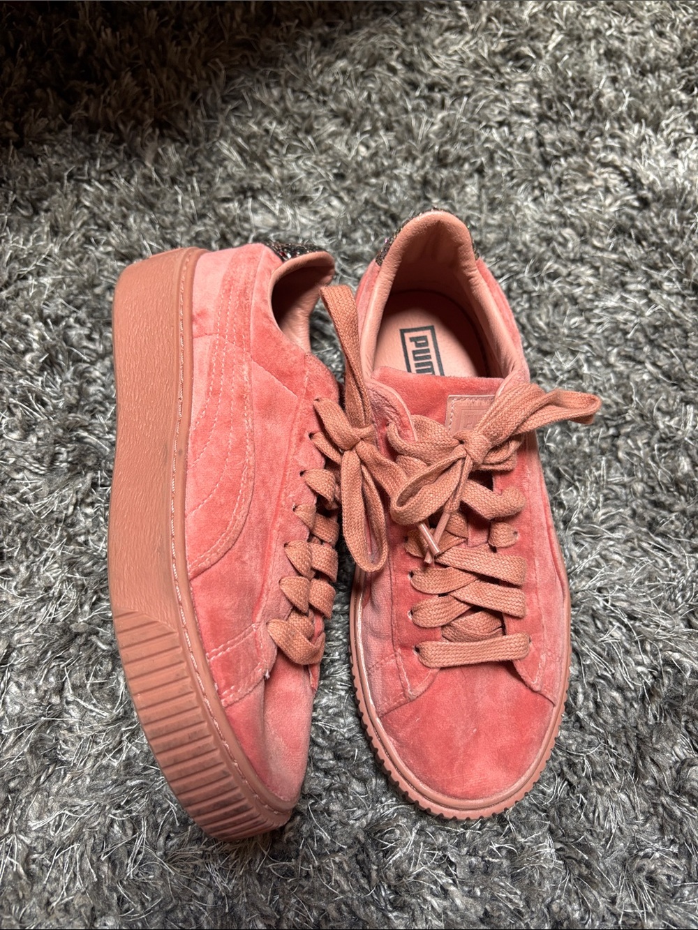 Puma Platform Suede Sneakers - Coral